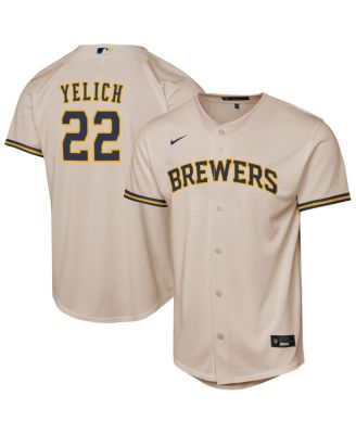 Nike - Youth Christian Yelich Cream Milwaukee Brewers Home Replica Player Jersey