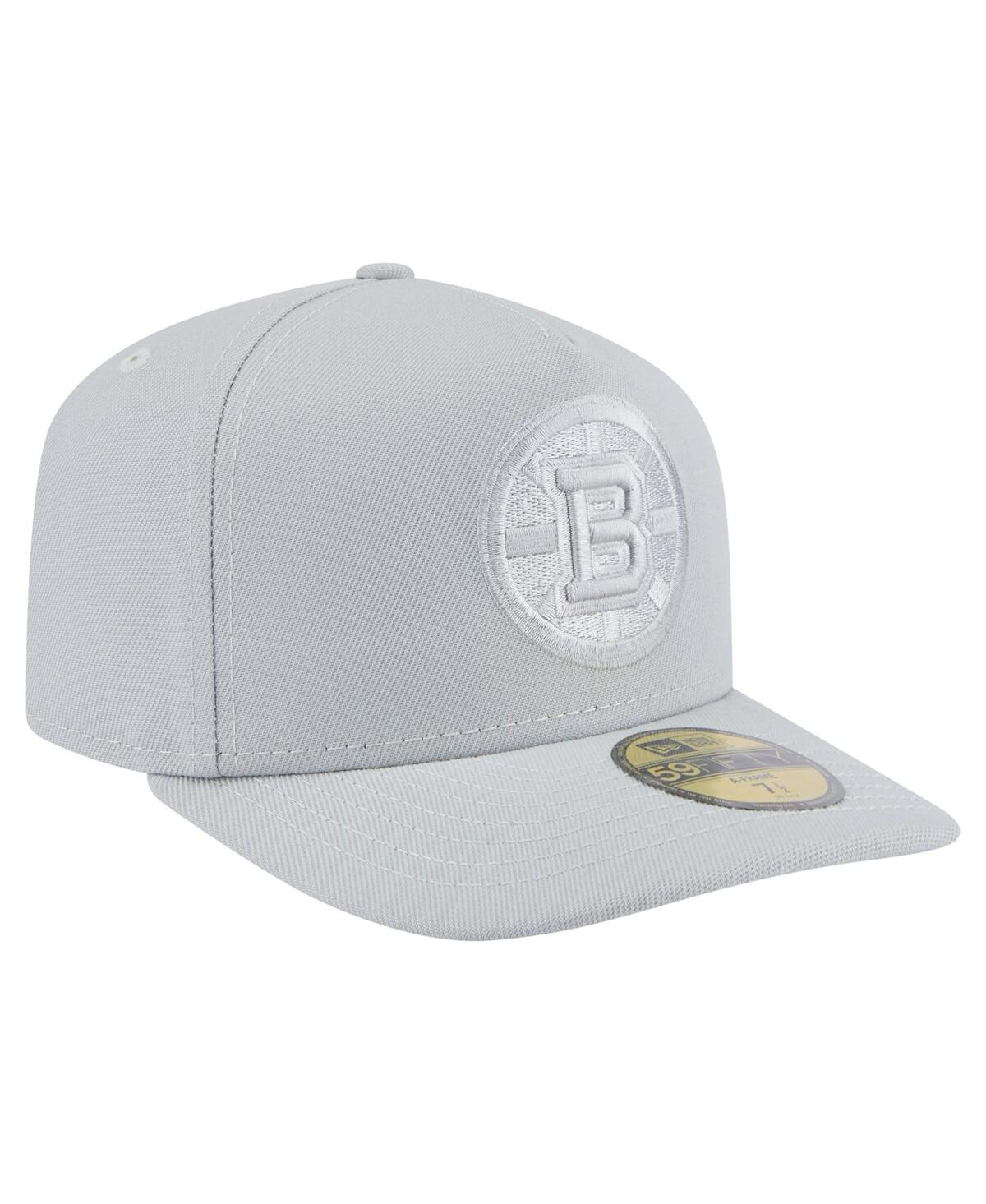 New Era Men's Gray Boston Bruins Color Pack A-frame 59fifty Fitted Hat In Gray
