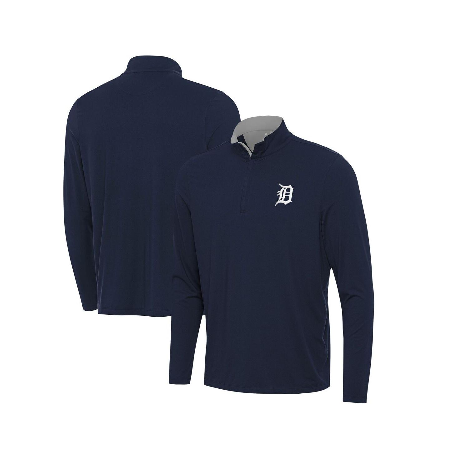 Men's Navy Detroit Tigers Content Quarter-Zip Top