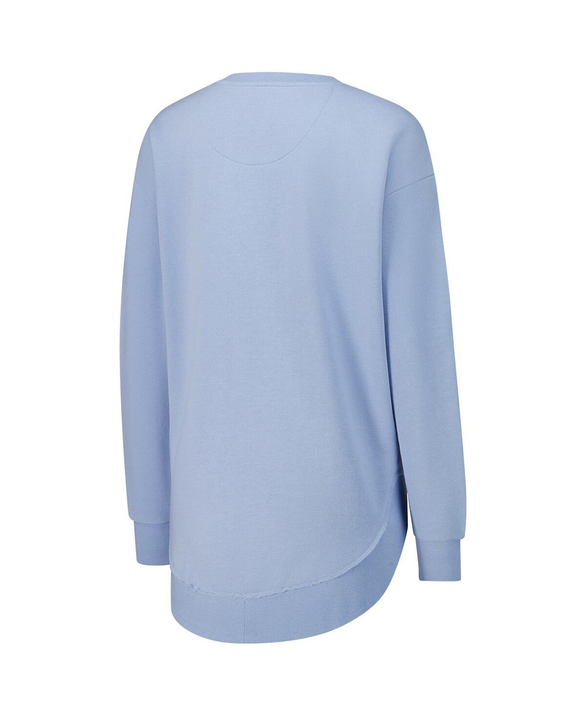 PRESSBOX WOMEN'SÂ LIGHT BLUE NOTRE DAME FIGHTING IRISH PONCHO FLEECE PULLOVER SWEATSHIRT 