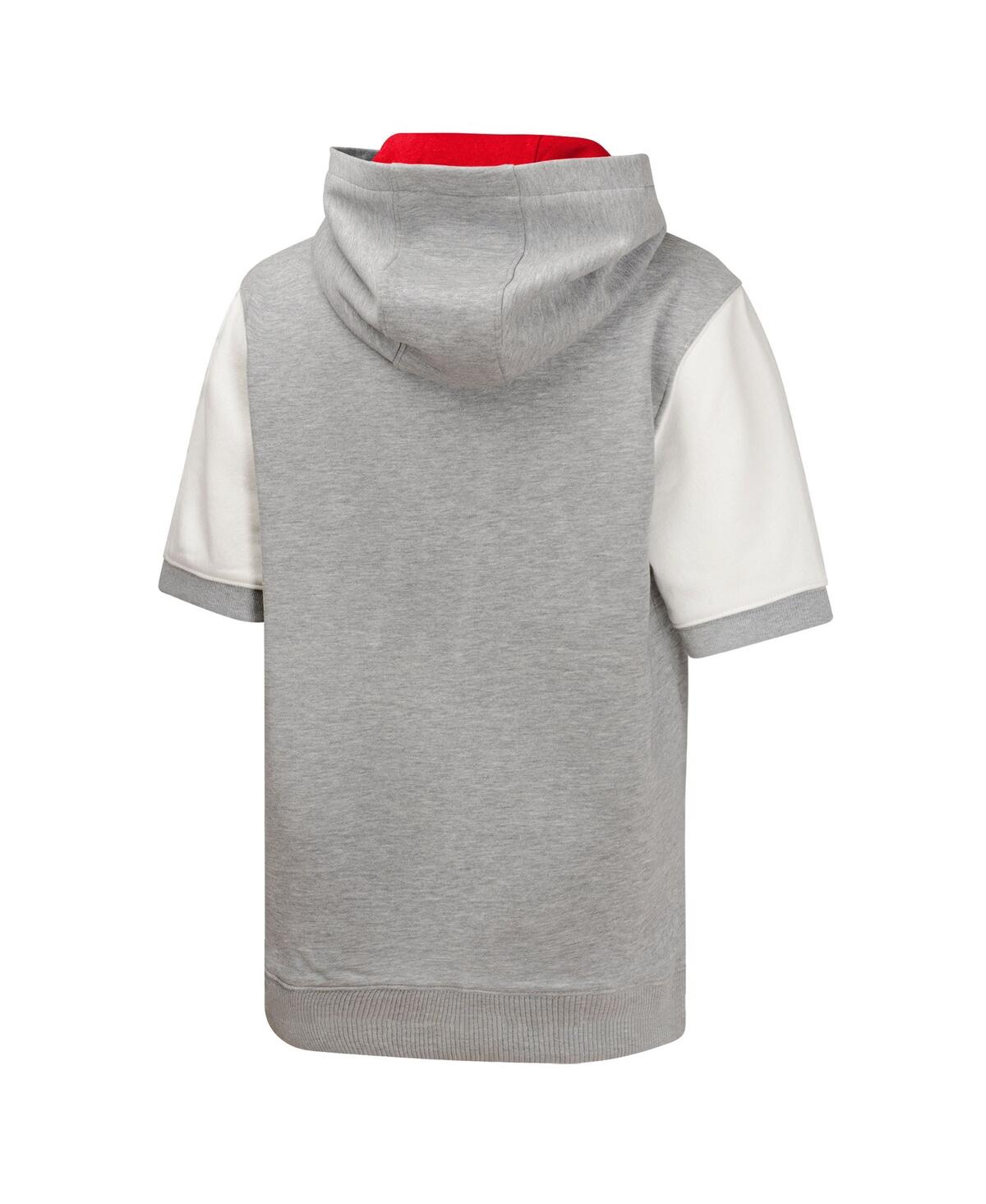 Outerstuff Big Boys And Girls Heather Gray St. Louis Cardinals Line Up Short Sleeve Pullover Hoodie In Heather Gray