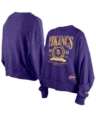 New Era - Women's  Purple Minnesota Vikings Throwback Boxy Sweatshirt