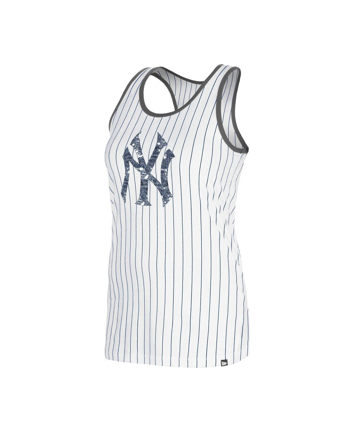 NEW ERA WOMEN'S WHITE NEW YORK YANKEES GAMEDAY PINSTRIPE TANK TOP 