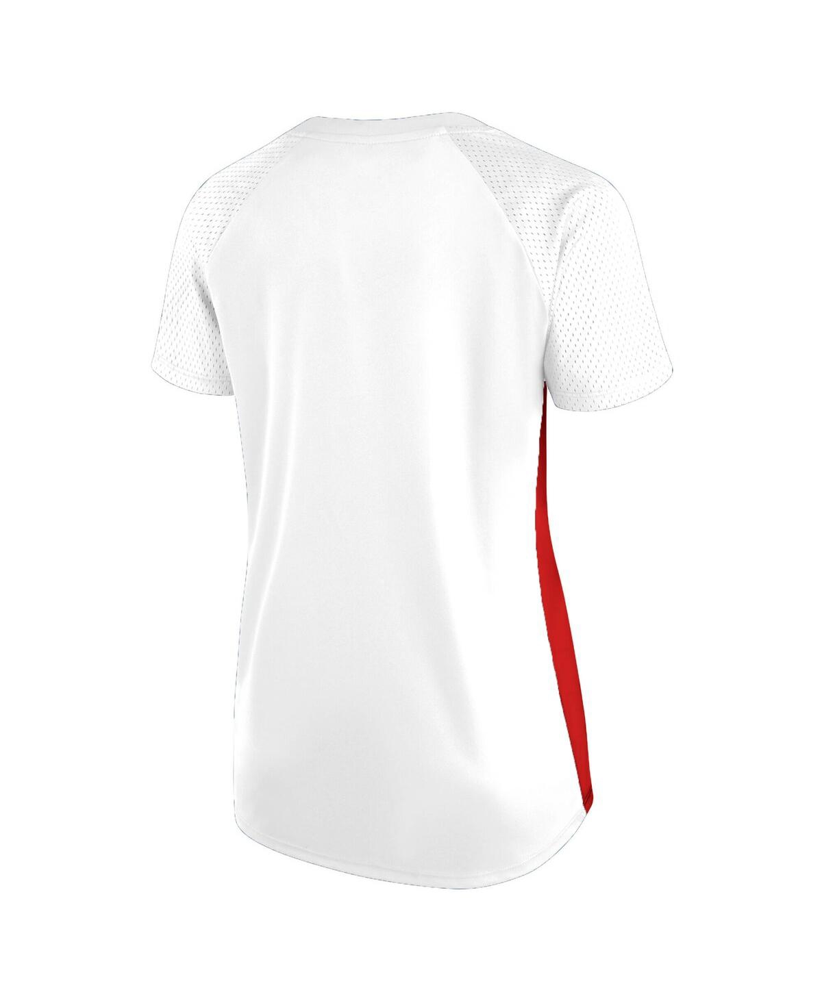 Fanatics Women's White Kansas City Chiefs Plus Size Glitter Lace-up V- Neck T-shirt In White