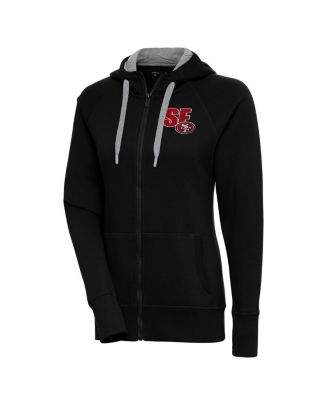 Antigua - Women's Black San Francisco 49ers Victory Full-Zip Hoodie