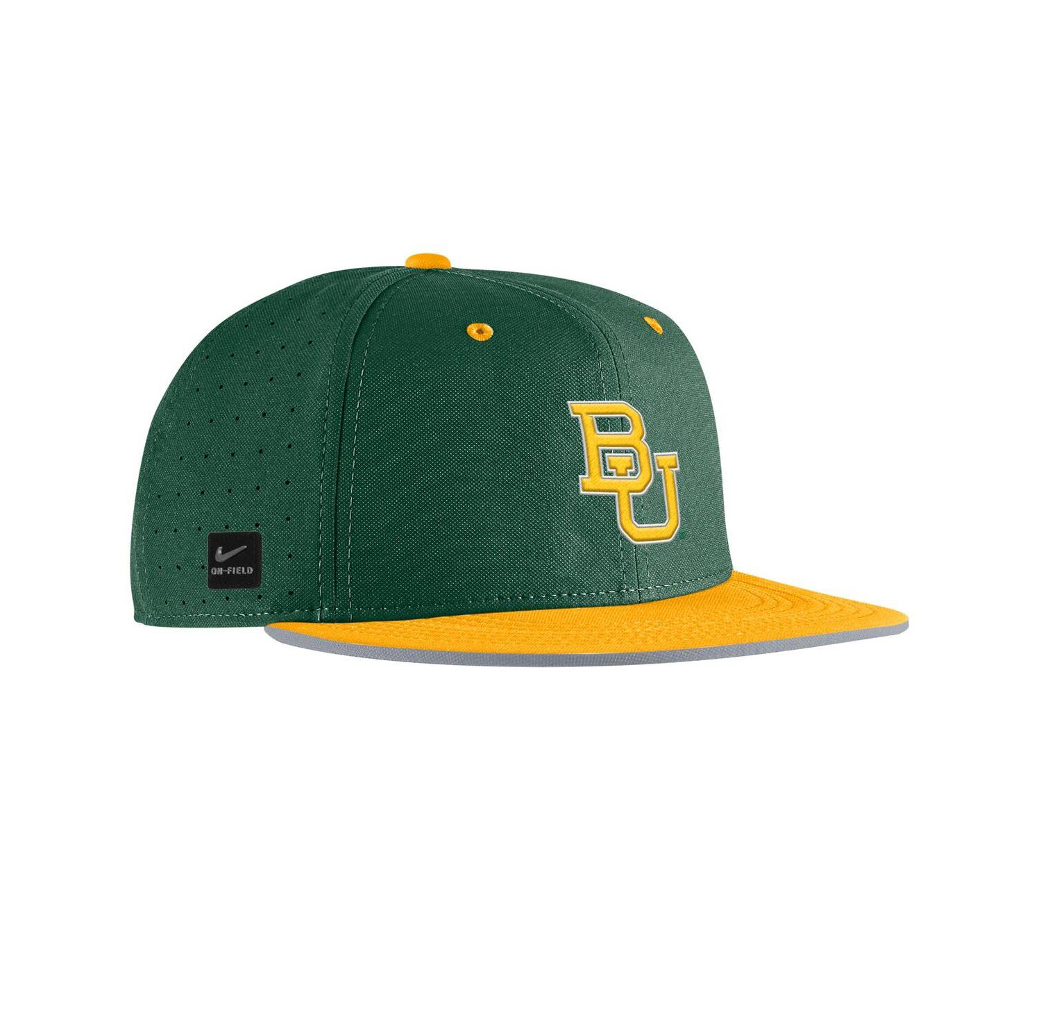 Men's Green Baylor Bears On-Field True Performance Baseball Fitted Hat