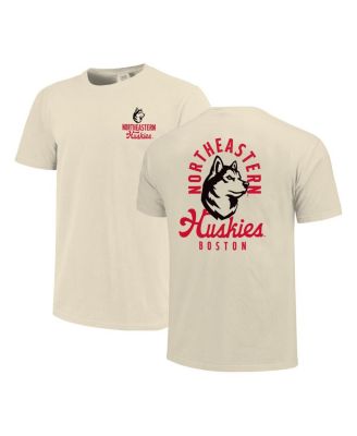 Image One - Men's Cream Northeastern Huskies Comfort Colors Mascot Overlay T-Shirt
