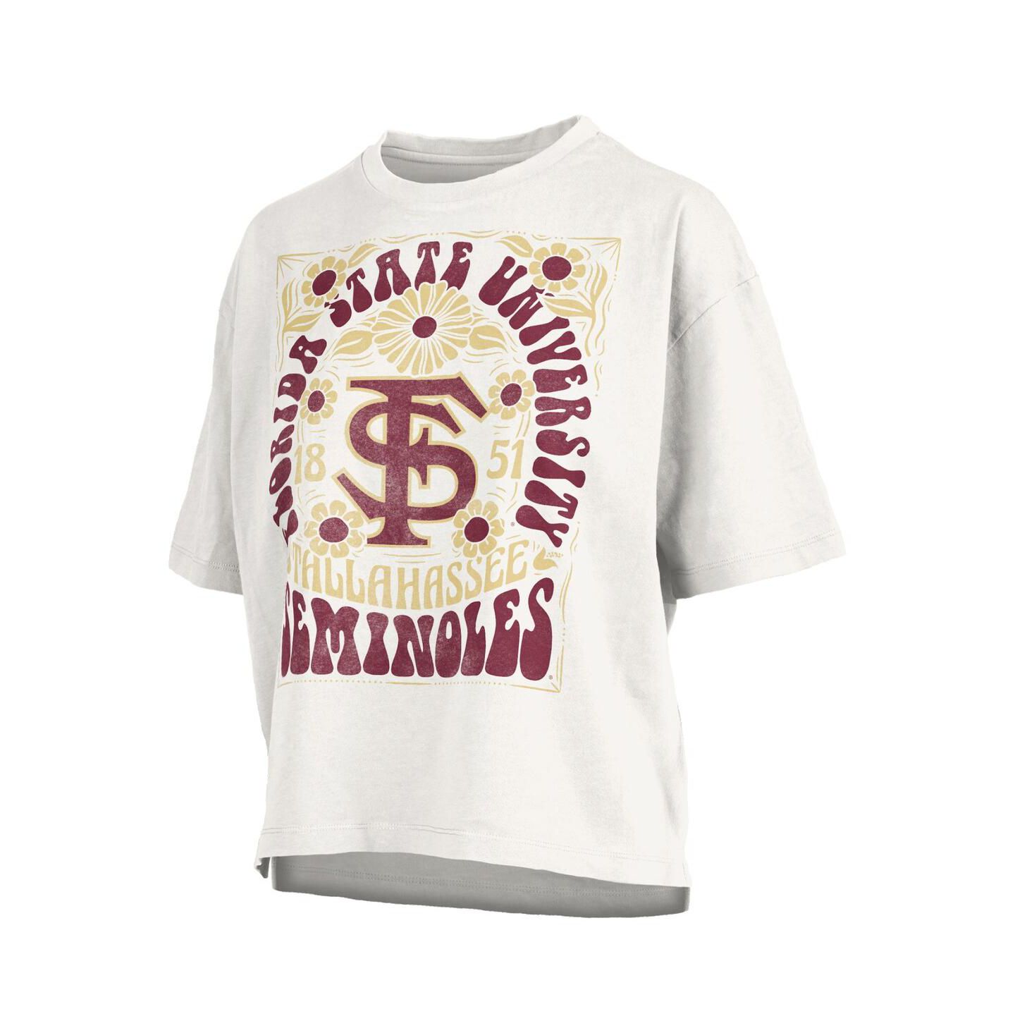 Женская футболка Pressbox White Florida State Seminoles Harmony Oversized — фото 3