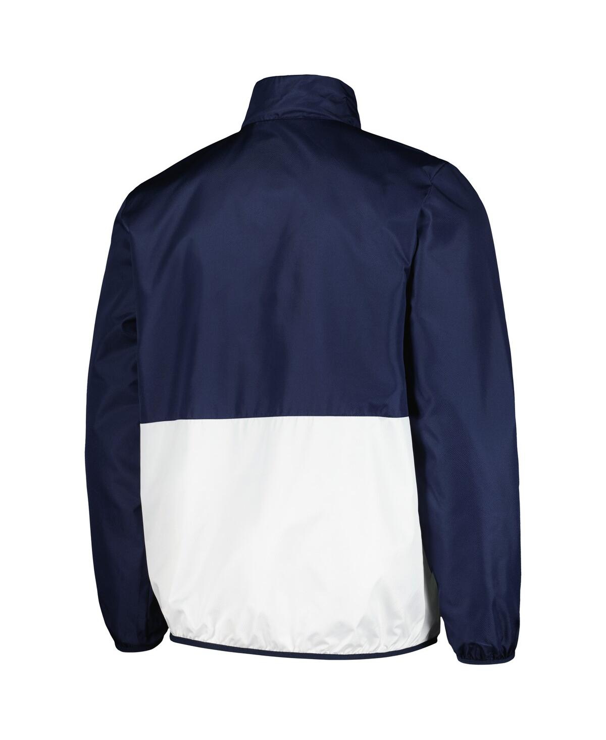 Shop G-iii Sports By Carl Banks Men's Navy Michigan Wolverines Cornermanâ Half-zip Top