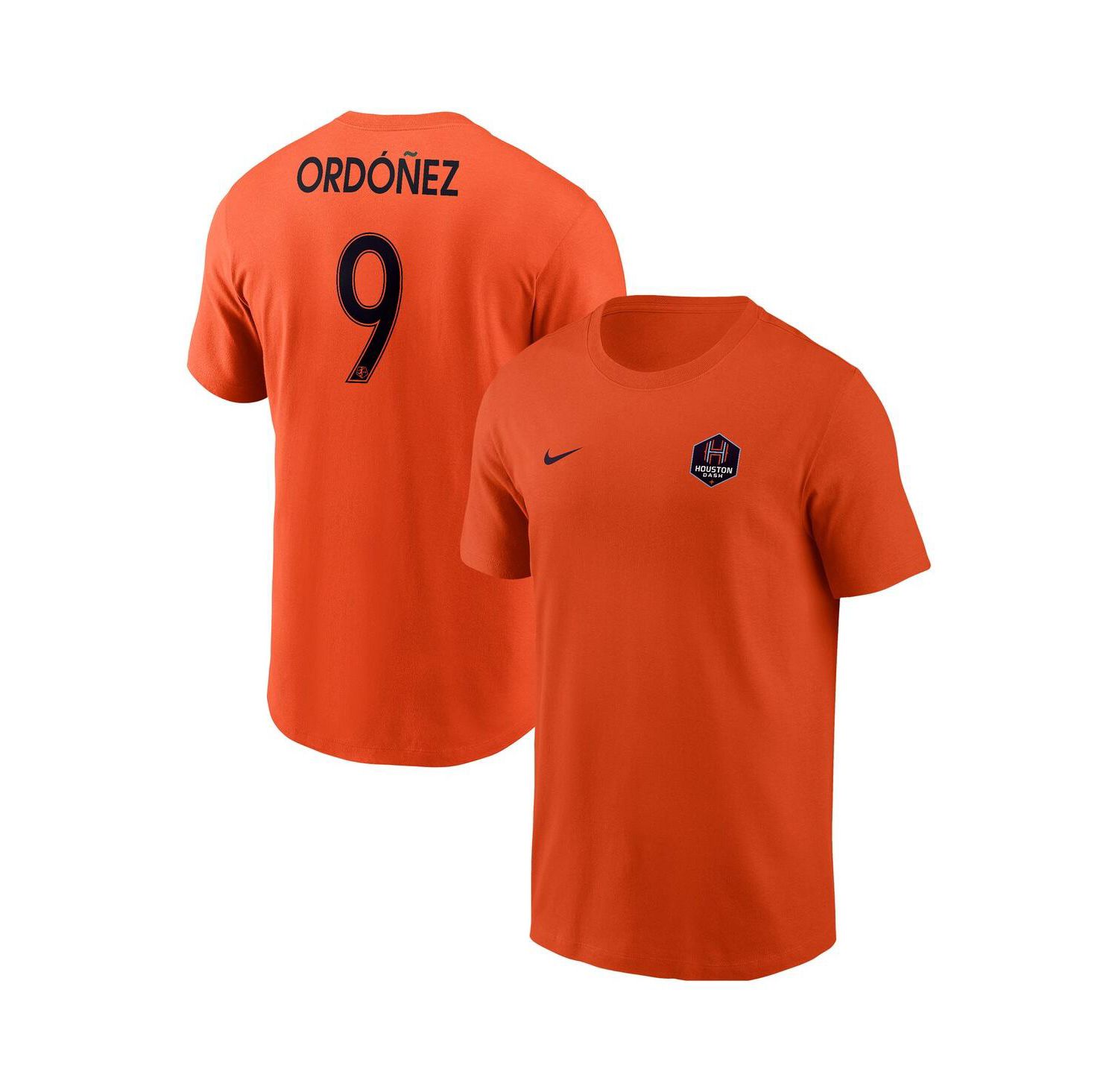 Men's Diana Ordonez Orange Houston Dash Core Crew Neck T-Shirt