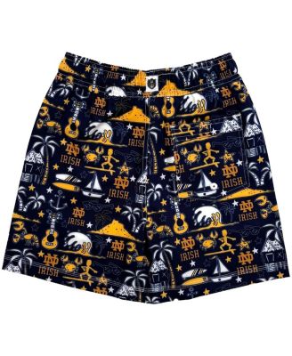 Big Boys and Girls Navy Notre Dame Fighting Irish Luau Swim Trunks