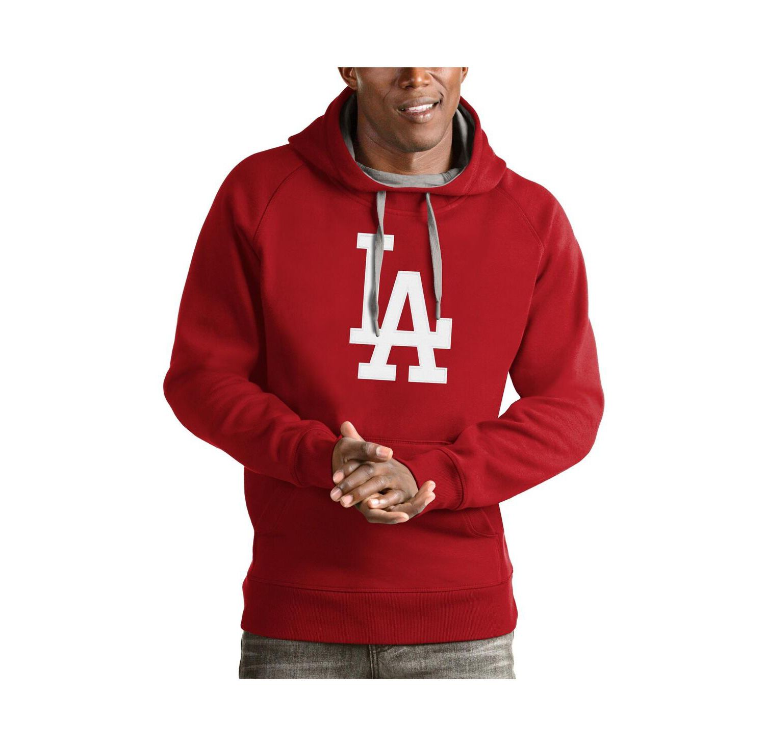 Men's Red Los Angeles Dodgers Victory Pullover Team Logo Hoodie