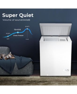 Chest Freezer 2.8 Cubic Feet Compact Freezer with 2 Removable Baskets, Free Standing Top open Door Deep Freezer, Adjustable Temperature for Home Dorm, Bar, Basement, Kitchen (White)