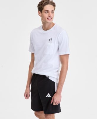 Men's Slide Regular-Fit Embroidered Graphic Pocket T-Shirt 