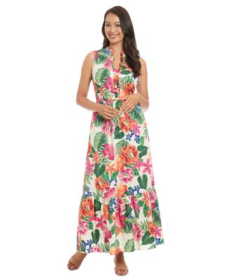 London Times - Petite Printed Sleeveless Maxi Dress
