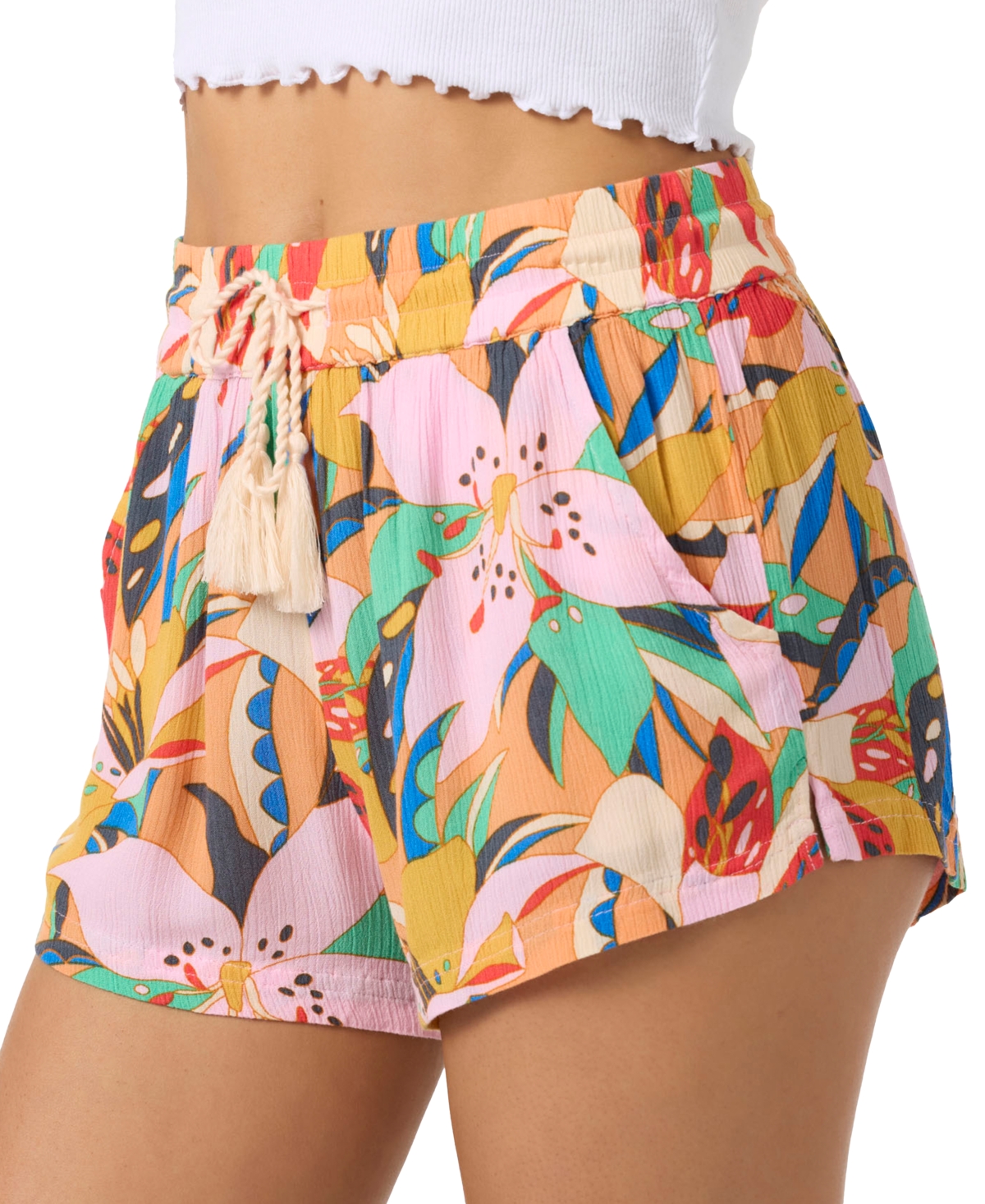 Juniors' Keagan Cabana Printed Pull-On Shorts - Multi Color