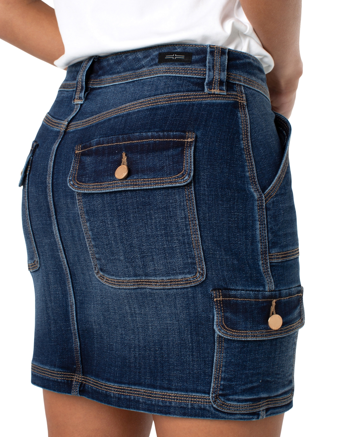 LIVERPOOL LOS ANGELES WOMEN'S DENIM CARGO MINI SKIRT 