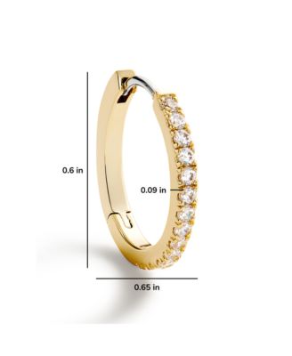 Gold Huggie Hoop Earrings - Pave Huggie Hoops Medium