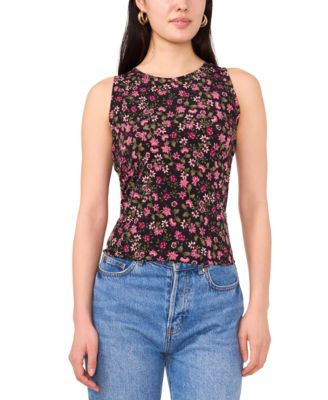 Vince Camuto - Women's Printed Keyhole-Back Tank Top