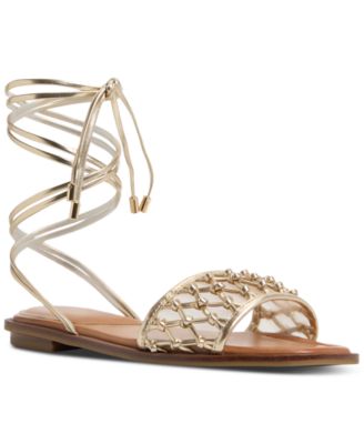 ALDO - Women's Seazen Lace-Up Ankle-Tie Flat Sandals