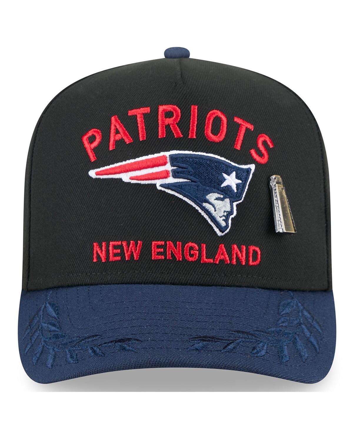 Shop New Era Men's Black/navy New England Patriots 2025 Nfl Draft On Stage A-frame 59fifty Fitted Hat In Black,navy