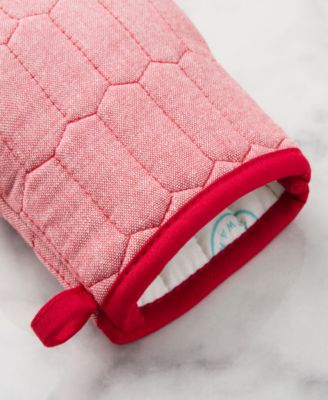 Honeycomb Quilted Chambray Mini Oven Mitt Set, 5.5" x 8"