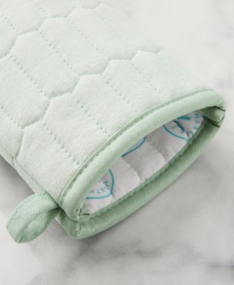 Honeycomb Quilted Chambray Oven Mitt Set, 7" x 13"
