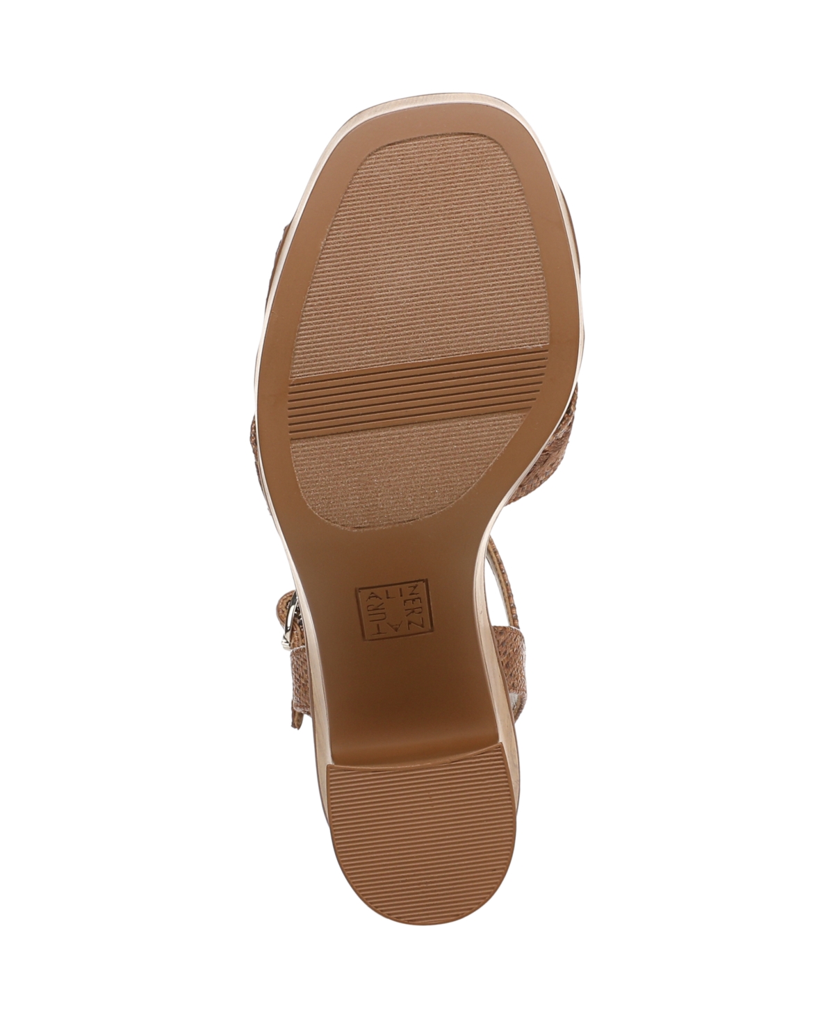 Naturalizer Katalina Platform Sandal In Brown Raffia Fabric