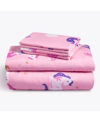 4 PC Full Sheet Set Soft Microfiber, Wrinkle-Free, Machine Washable, Toddler Bedding for Girls, Boys, Teens