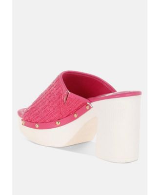 Marengo Raffia Wooden Clogs