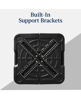 330lb Capacity Fillable Heavy-Duty Outdoor Cantilever Umbrella Base w/ Easy-Fill Spouts