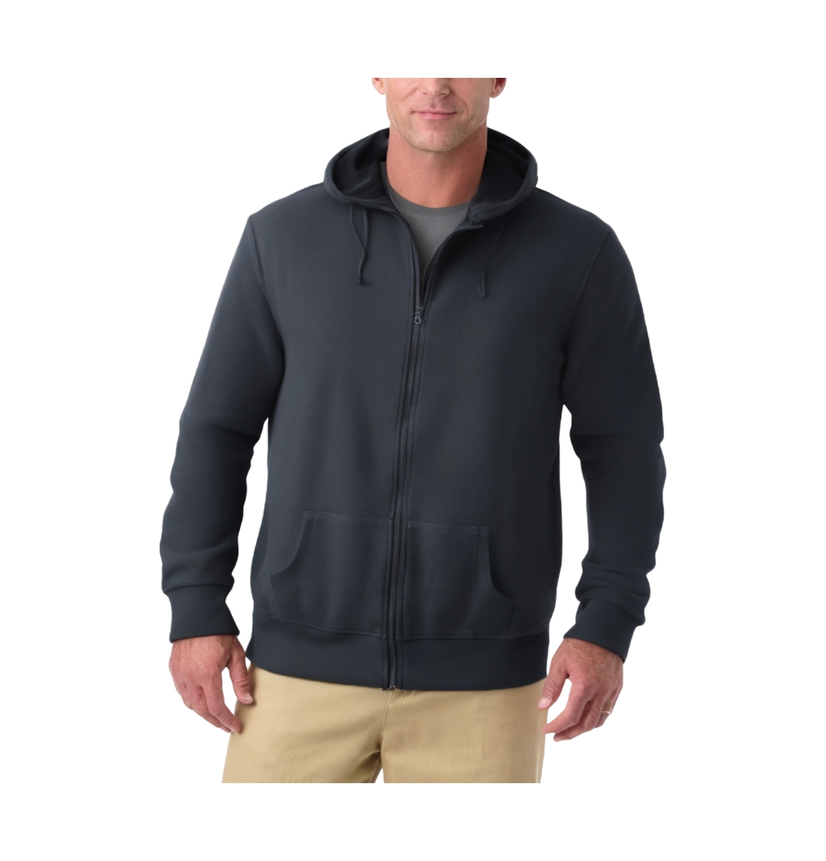 Big & Tall Heavyweight Double Knit Zip Hoodie - Charcoal