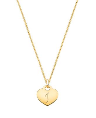 Tiny Blessings Girls Childrens 14K Gold Heart Engraved Initial 12-14 Necklace - 14k gold - i 548$