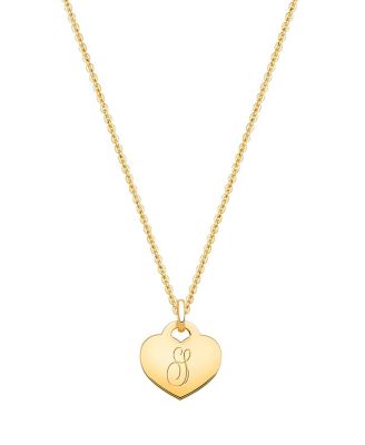 Tiny Blessings Girls Childrens 14K Gold Heart Engraved Initial 12-14 Necklace - 14k gold - s 548$