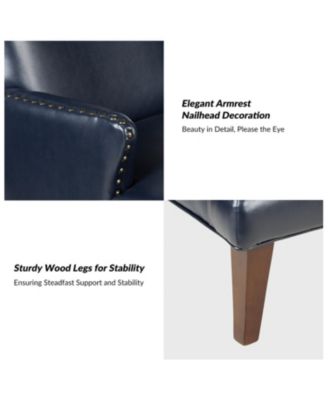 Aviles 29.2" W Leather Wingback Armchair