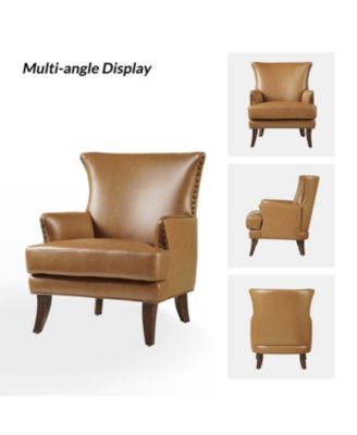 Aviles 29.2" W Leather Wingback Armchair