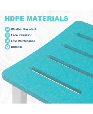 Set of 2 Height Bar Stools, HDPE Barstools for Patio, Kitchen Island & Outdoor Use