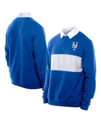 New Era - Men's Royal New York Mets Throwback Prep Colorblock Rugby Polo Shirt