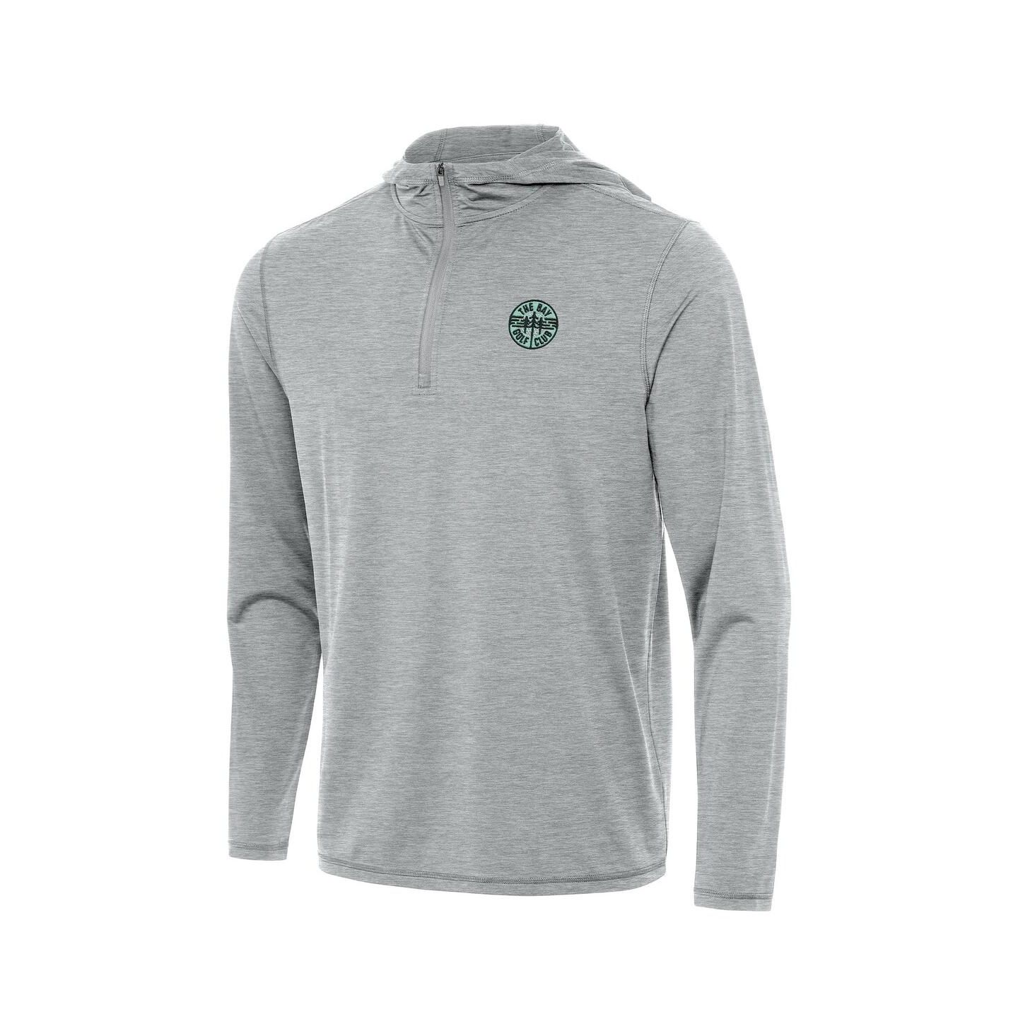 Мужское худи Antigua Heather Gray TGL The Bay Golf Club Tidy Quarter-Zip — фото 1