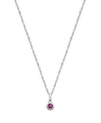 Girls Sterling Silver tB Birthstone Necklace