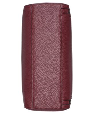 Garnet Triple Compartment Top Zipper Satchel