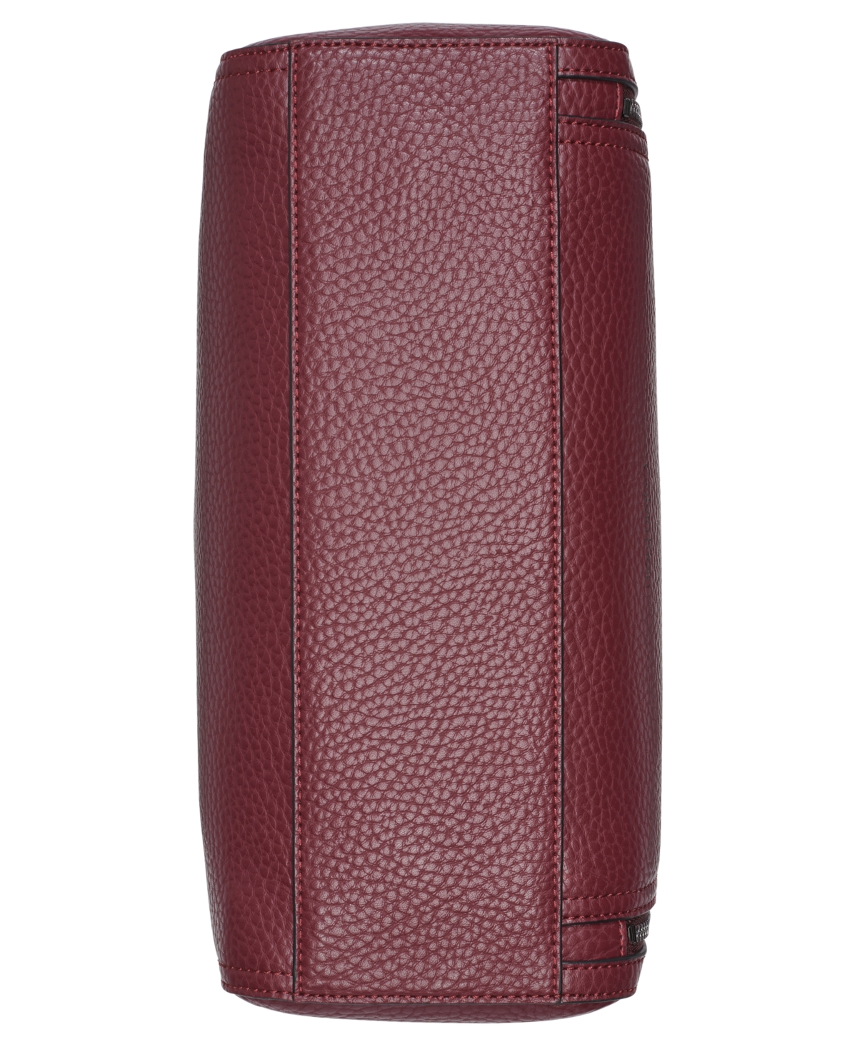 Calvin Klein Garnet Triple Compartment Top Zipper Satchel In Deep Rouge