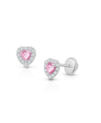 14K Gold Blissful Heart Studs Screw Back Earrings