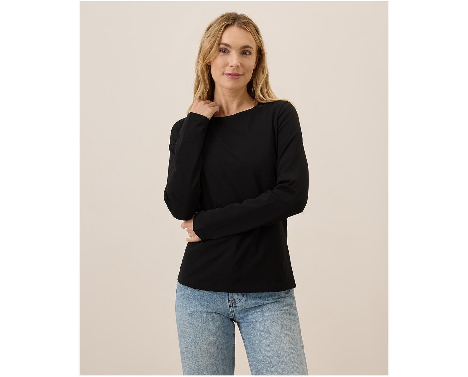 Women's Organic Cotton Luxe Stretch Jersey Long Sleeve Tee