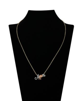 Cubic Zirconia and Mother of Pearl Princess Mom Rose Necklace