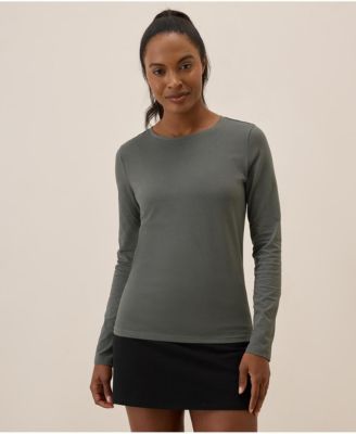 Women's Organic Cotton Luxe Stretch Jersey Long Sleeve Tee