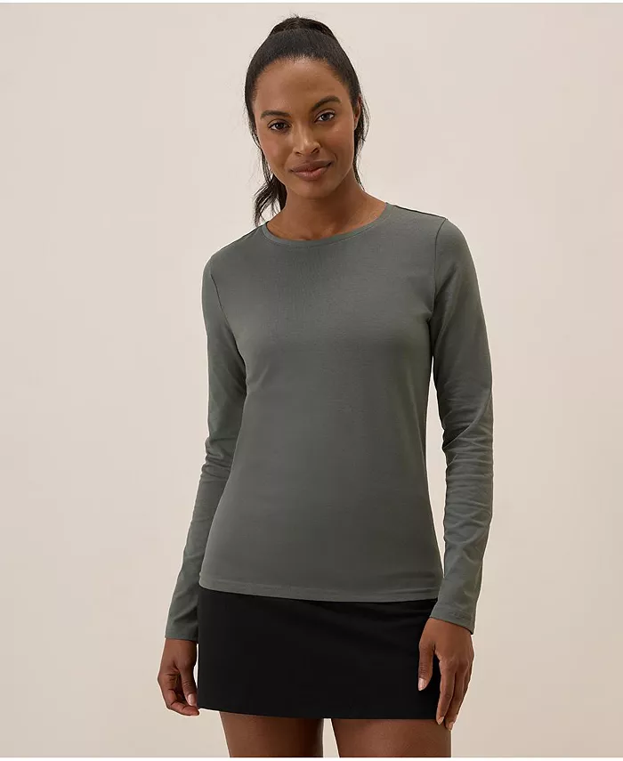 Women's Organic Cotton Luxe Stretch Jersey Long Sleeve Tee