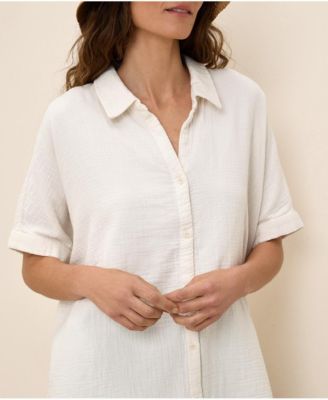 Women's Organic Cotton Coastal Double Gauze Oversized Shirt -
