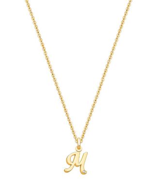 Tiny Blessings Girls Children's 14K Gold Diamond Initial 12-14" Necklace - 14k gold - m