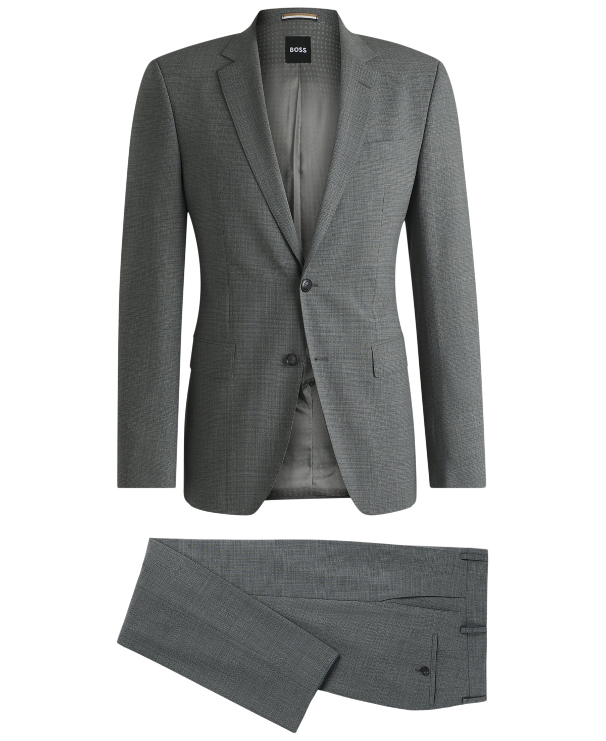Hugo Boss Boss By  Men's Micro-patterned Stretch Cloth Slim-fit Suit In Open Gray